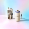 Silver metal insulated cup, beige blue lid insulated cup, 500ml, double-layer vacuum for cold and heat preservation Application Scenario